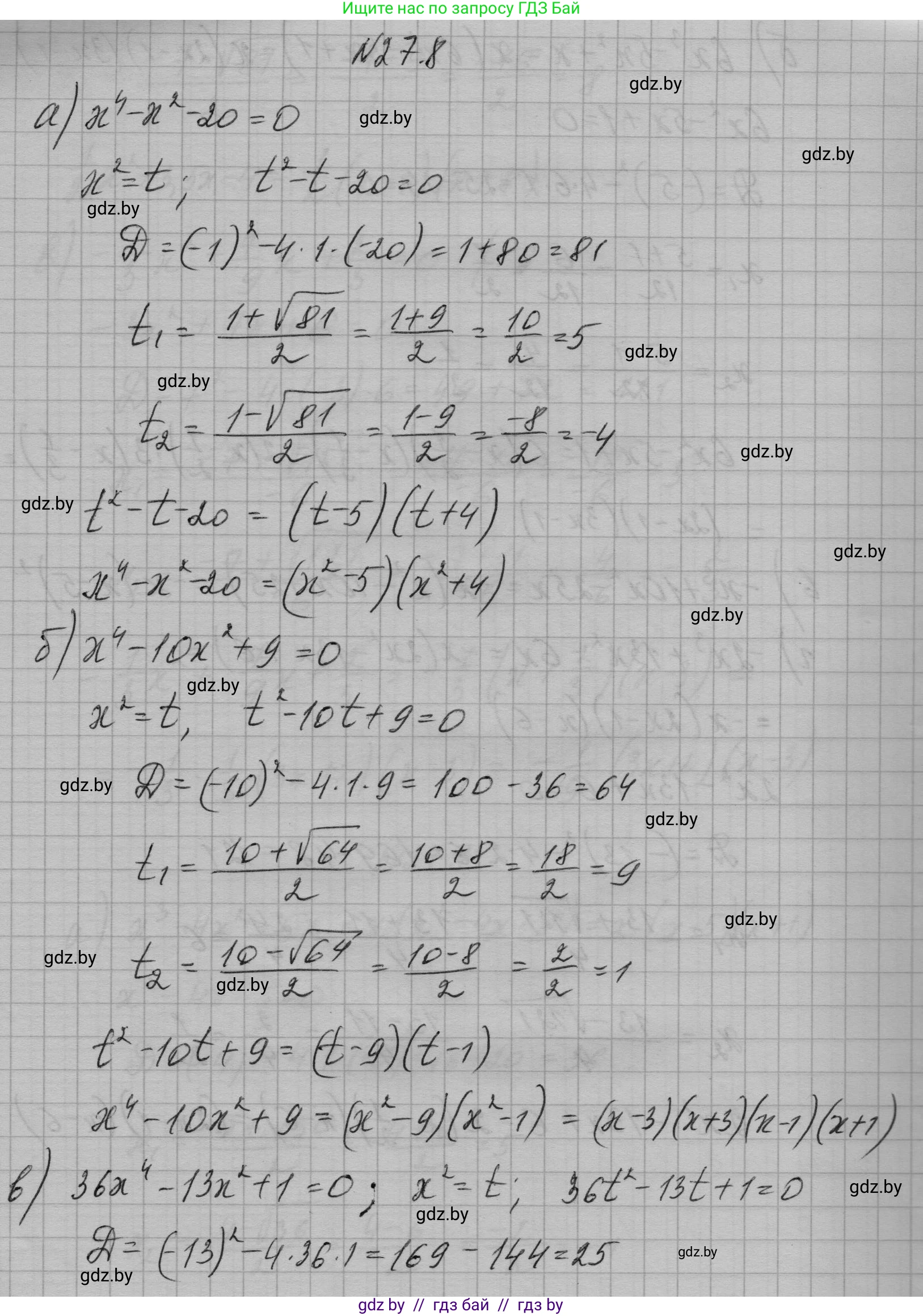 Алгебра, 7-9 класс Сборник задач, авторы: Арефьева Ирина Глебовна, Пирютко Ольга Николаевна, издательство Народная асвета, Минск, 2020, страница 128, номер 27.8, Решение