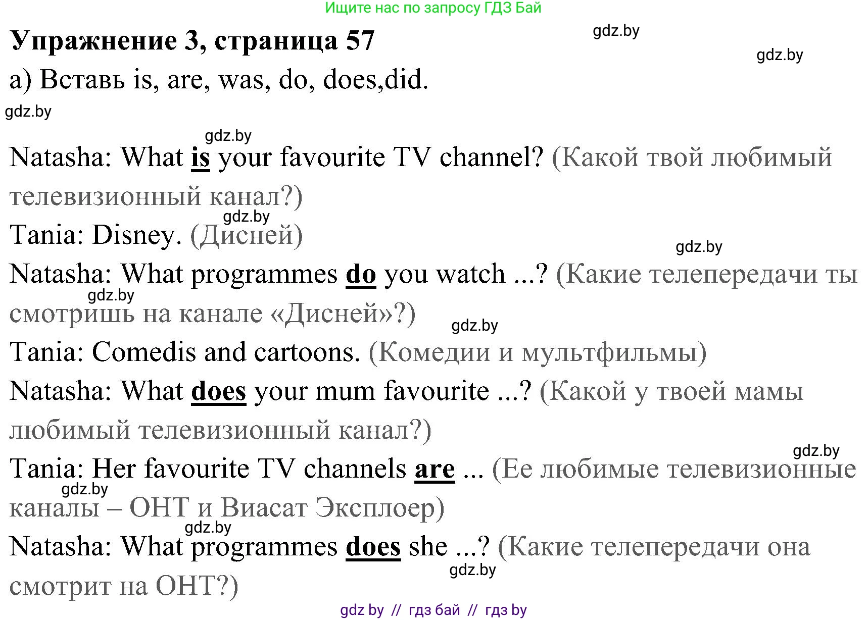 Английский язык (english), 5 класс практикум (activity book ), авторы: Демченко Наталья Валентиновна, Севрюкова Татьяна Юрьевна, Наумова Елена Георгиевна, Лапицкая Людмила Михайловна (Lapitskaya Ludmila), Юхнель Наталья Валентиновна, издательство Аверсэв, Минск, 2019, зелёного цвета, Часть 1, страница 57, номер 3, Решение 1