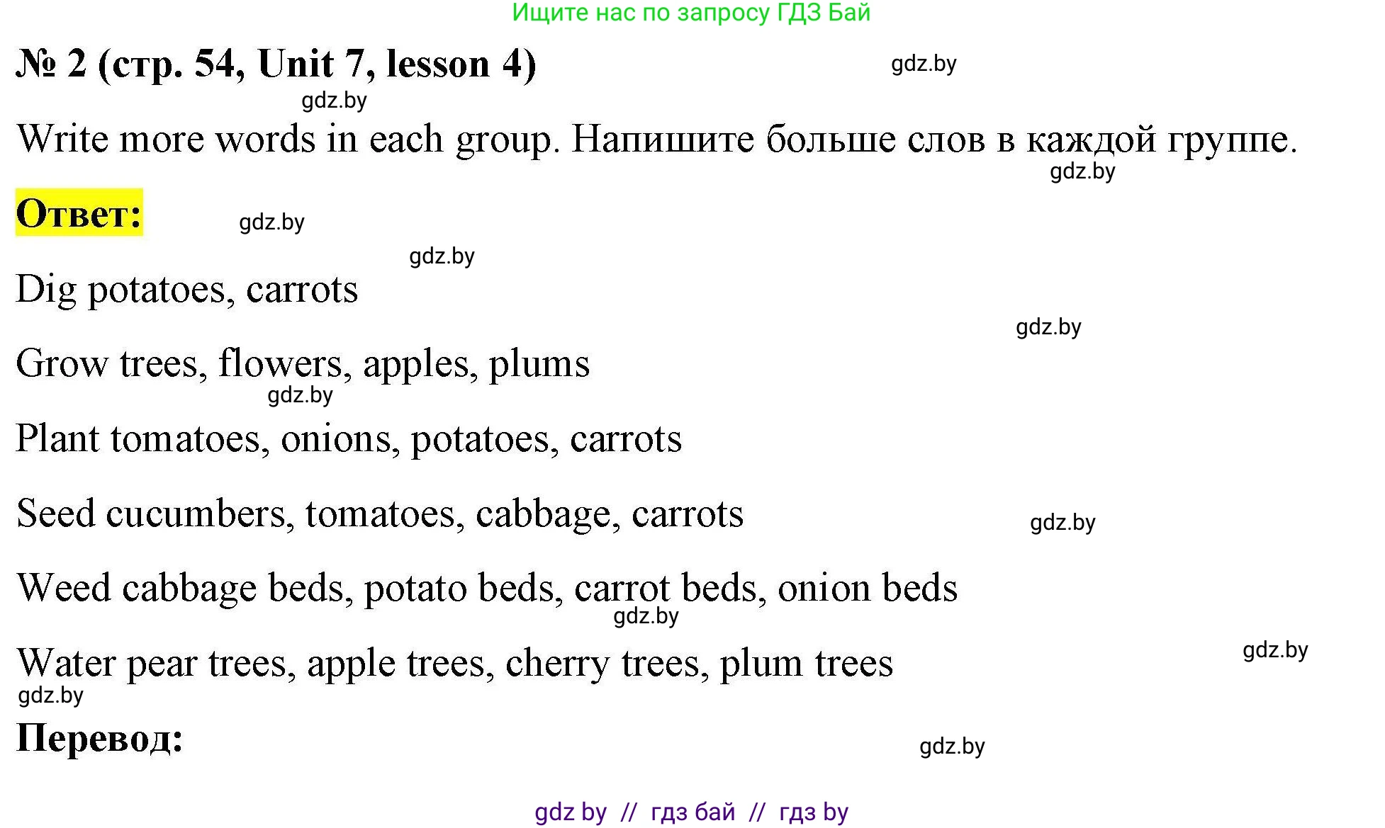 Английский язык (english), 5 класс Рабочая тетрадь (workbook), авторы: Лапицкая Людмила Михайловна (Lapitskaya Ludmila), Калишевич Алла Ивановна, Севрюкова Татьяна Юрьевна, Седунова Наталья Михайловна (Sedunova Natalia), издательство Аверсэв, Минск, 2020, оранжевого цвета, Часть 2, страница 54, номер 2, Решение