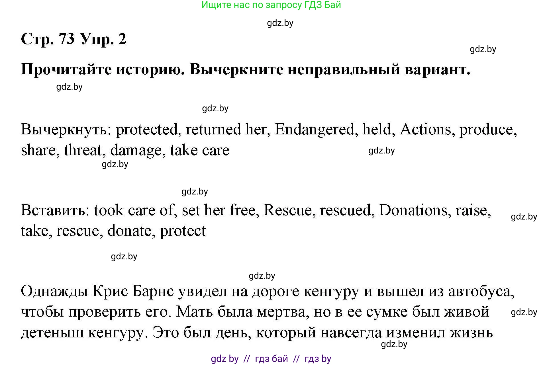 Английский язык (english), 6 класс Рабочая тетрадь (workbook), авторы: Демченко Наталья Валентиновна, Севрюкова Татьяна Юрьевна, Юхнель Наталья Валентиновна, Наумова Елена Георгиевна, Рыбалко О Н, Манешина А В, Маслёнченко Н А, Бушуева Эдите Владиславовна, издательство Аверсэв, Минск, 2020, зелёного цвета, Часть ( Part) 2, страница 73, номер 2, Решение