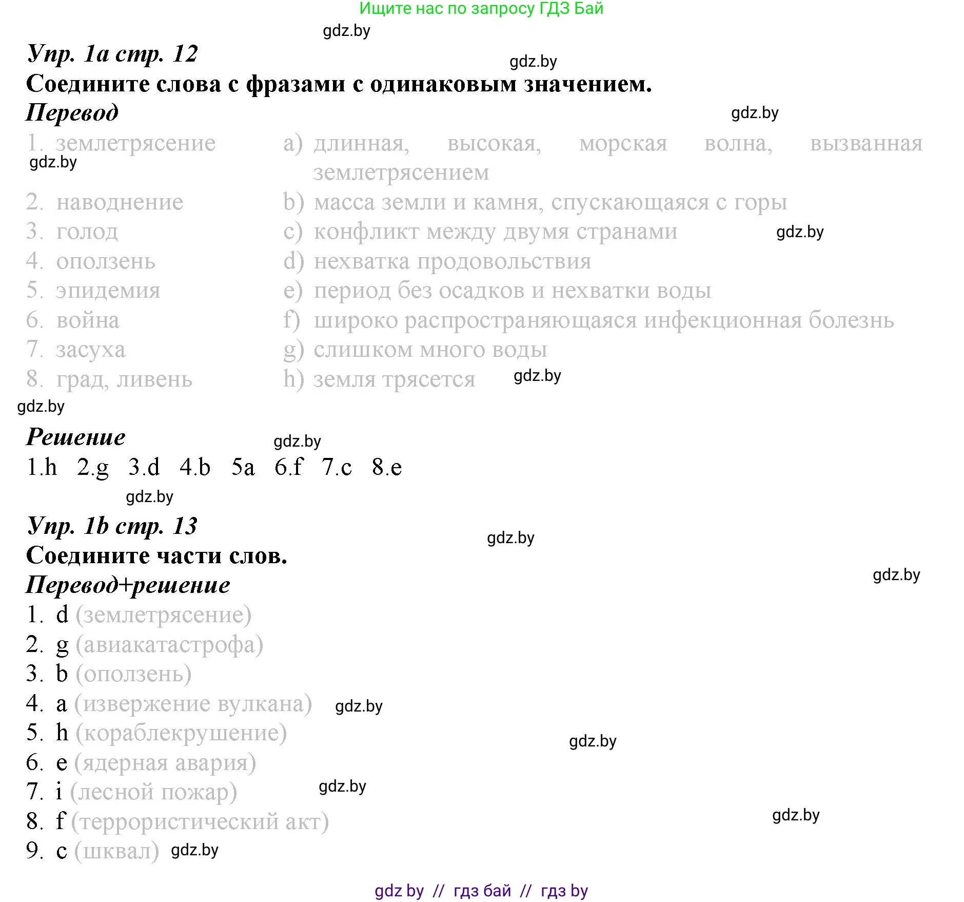 Английский язык (english), 9 класс Рабочая тетрадь (workbook), авторы: Демченко Наталья Валентиновна, Юхнель Наталья Валентиновна, Малиновская Елена Александровна, Романчук Вероника Романовна, Бушуева Эдите Владиславовна, Наумова Елена Георгиевна, Яковчиц Т Н, издательство Аверсэв, Минск, 2022, зелёного цвета, Часть ( Part) 2, страница 12, номер 1, Решение