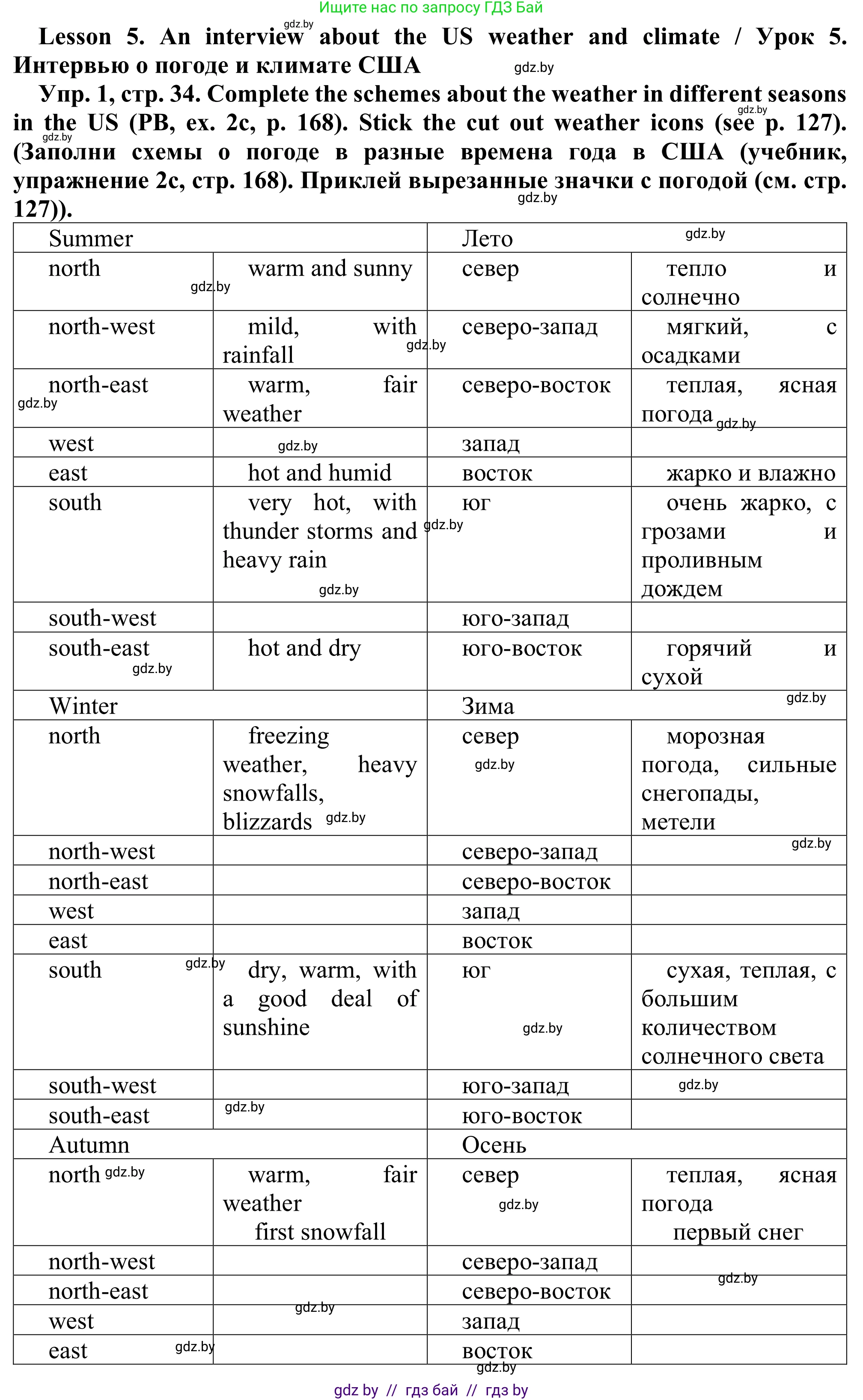 Английский язык (english), 9 класс Рабочая тетрадь (workbook), авторы: Лапицкая Людмила Михайловна (Lapitskaya Ludmila), Демченко Наталья Валентиновна, Волков Андрей Валерьевич, Калишевич Алла Ивановна, Севрюкова Татьяна Юрьевна, Юхнель Наталья Валентиновна, издательство Аверсэв, Минск, 2019, голубого цвета, Часть ( Part) 2, страница 34, номер 1, Решение