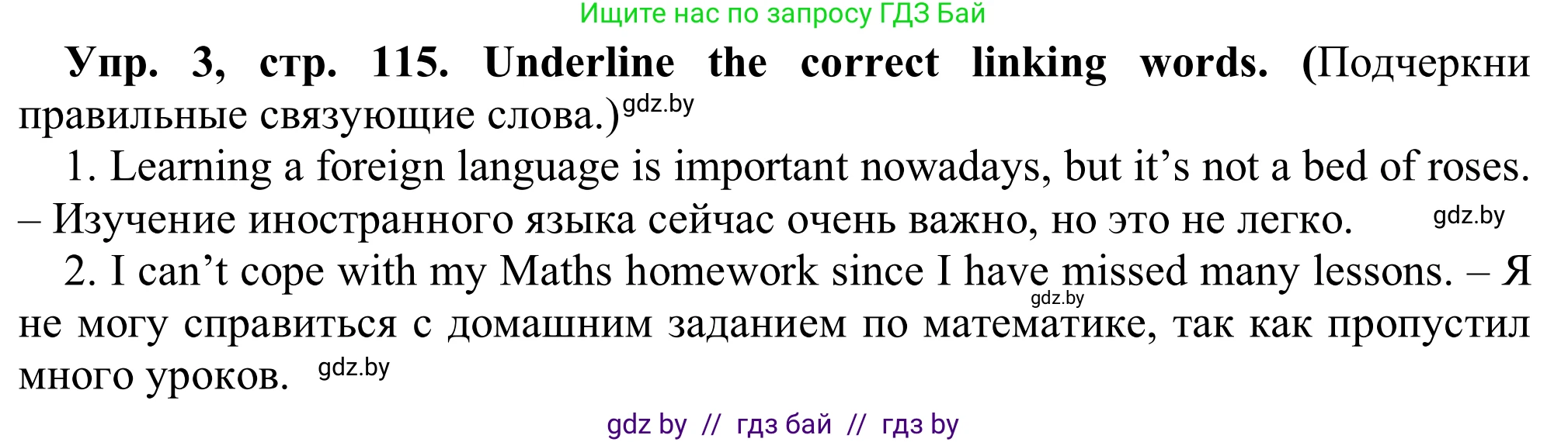 Английский язык (english), 9 класс Рабочая тетрадь (workbook), авторы: Лапицкая Людмила Михайловна (Lapitskaya Ludmila), Демченко Наталья Валентиновна, Волков Андрей Валерьевич, Калишевич Алла Ивановна, Севрюкова Татьяна Юрьевна, Юхнель Наталья Валентиновна, издательство Аверсэв, Минск, 2019, голубого цвета, Часть ( Part) 2, страница 115, номер 3, Решение