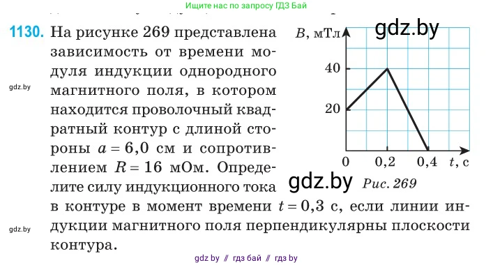 Физика, 10 класс Сборник задач, авторы: Дорофейчик Владимир Владимирович, Белая Ольга Николаевна, издательство Национальный институт образования, Минск, 2022, страница 257, номер 1130, Условие
