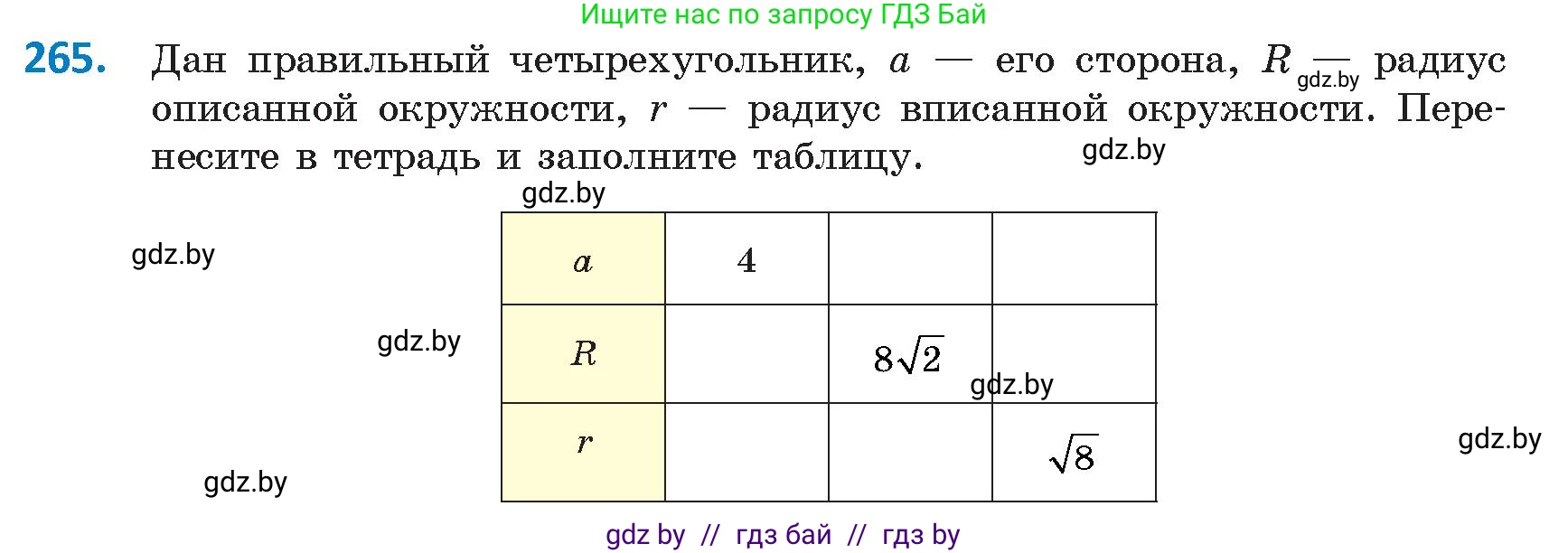 Геометрия, 9 класс Учебник, авторы: Казаков Валерий Владимирович, Казакова Ольга Олеговна, издательство Адукацыя i выхаванне, Минск, 2025, белого цвета, страница 143, номер 265, Условие 2025
