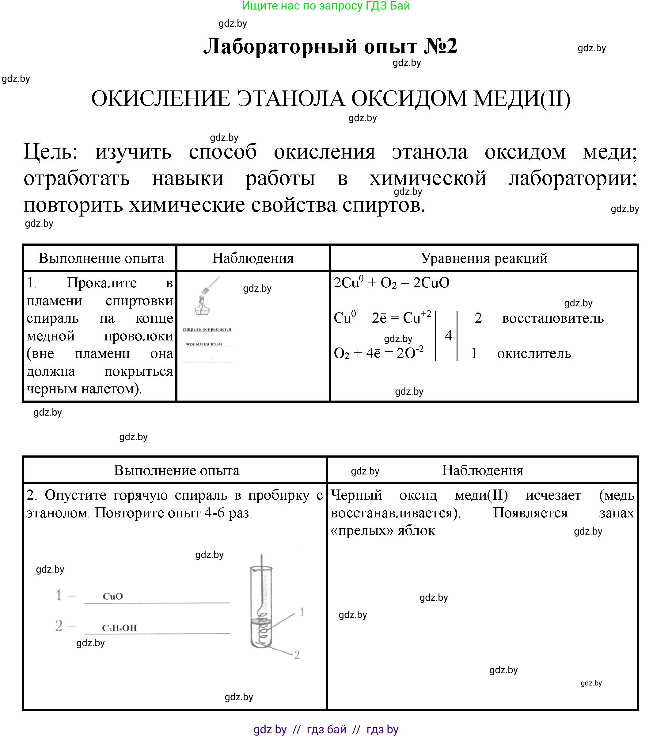 Химия, 10 класс Тетрадь для практических работ, автор: Борушко Ирина Ивановна, издательство Сэр-Вит, Минск, 2020, голубого цвета, Часть 2, страница 3, Решение