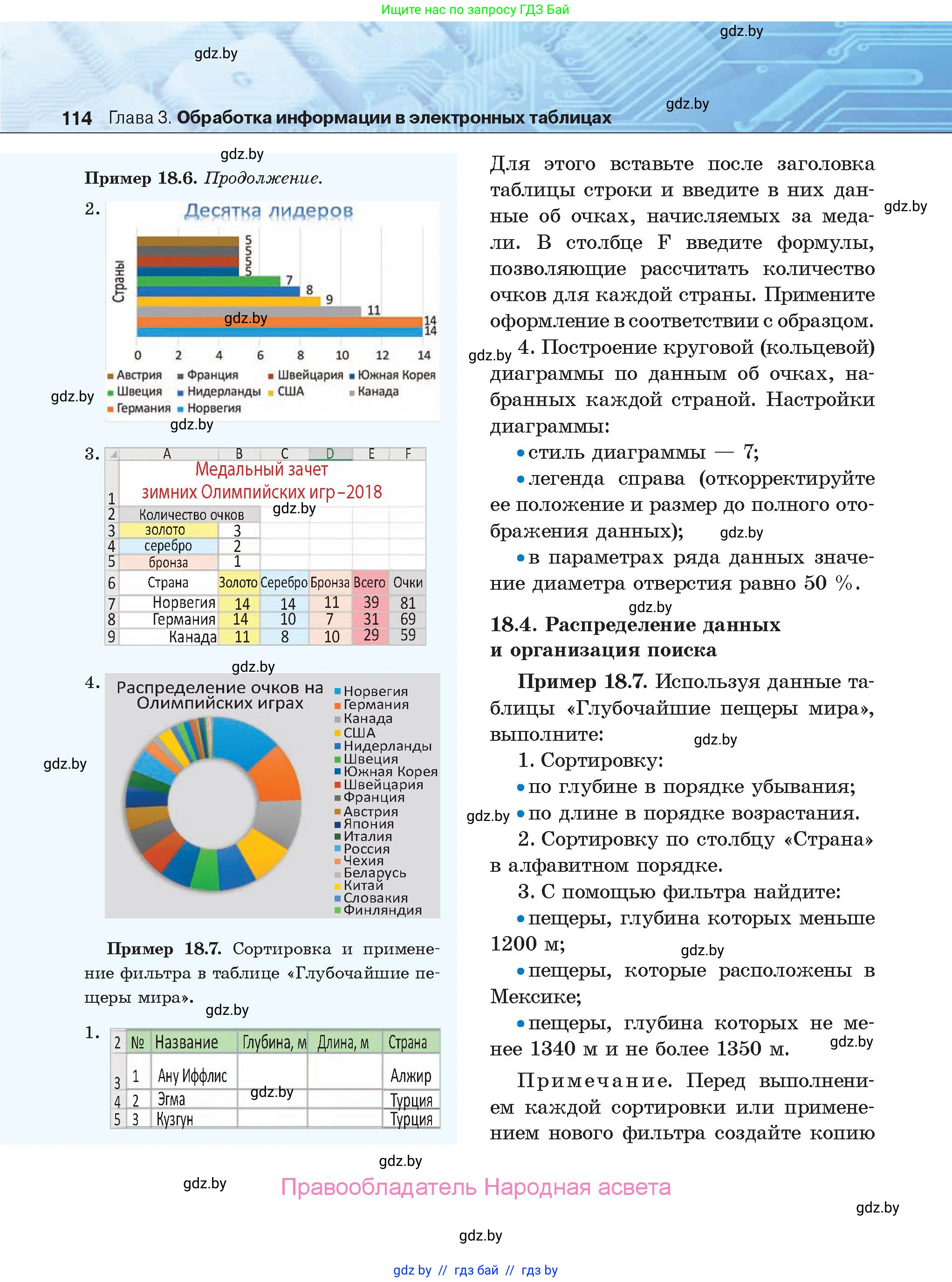 Информатика, 9 класс Учебник, авторы: Котов Владимир Михайлович, Лапо Анжелика Ивановна, Быкадоров Юрий Александрович, Войтехович Елена Николаевна, издательство Народная асвета, Минск, 2019, голубого цвета, страница 114