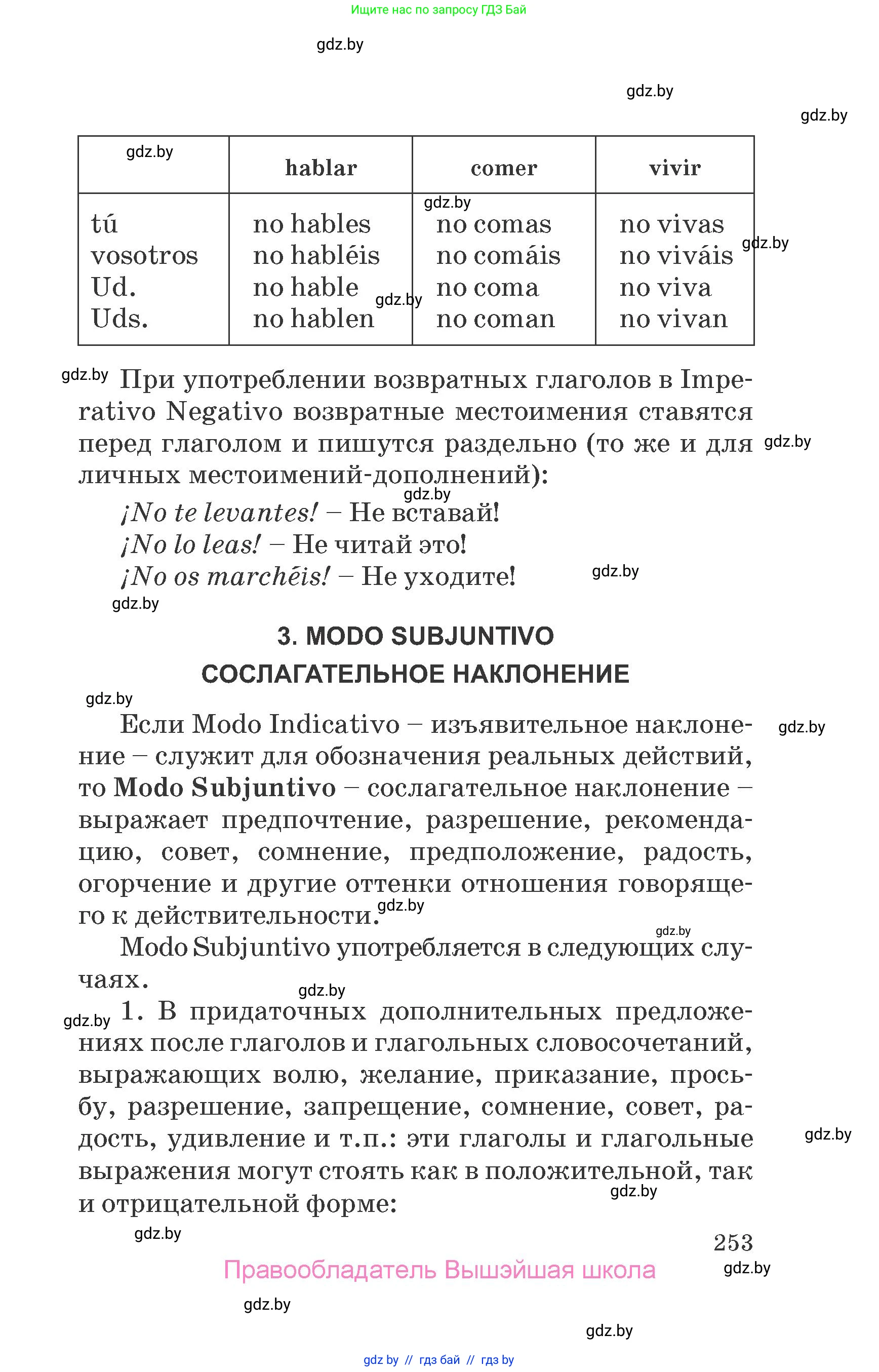 Испанский язык, 7 класс Учебник, автор: Гриневич Елена Карловна, издательство Вышэйшая школа, Минск, 2017, оранжевого цвета, страница 253