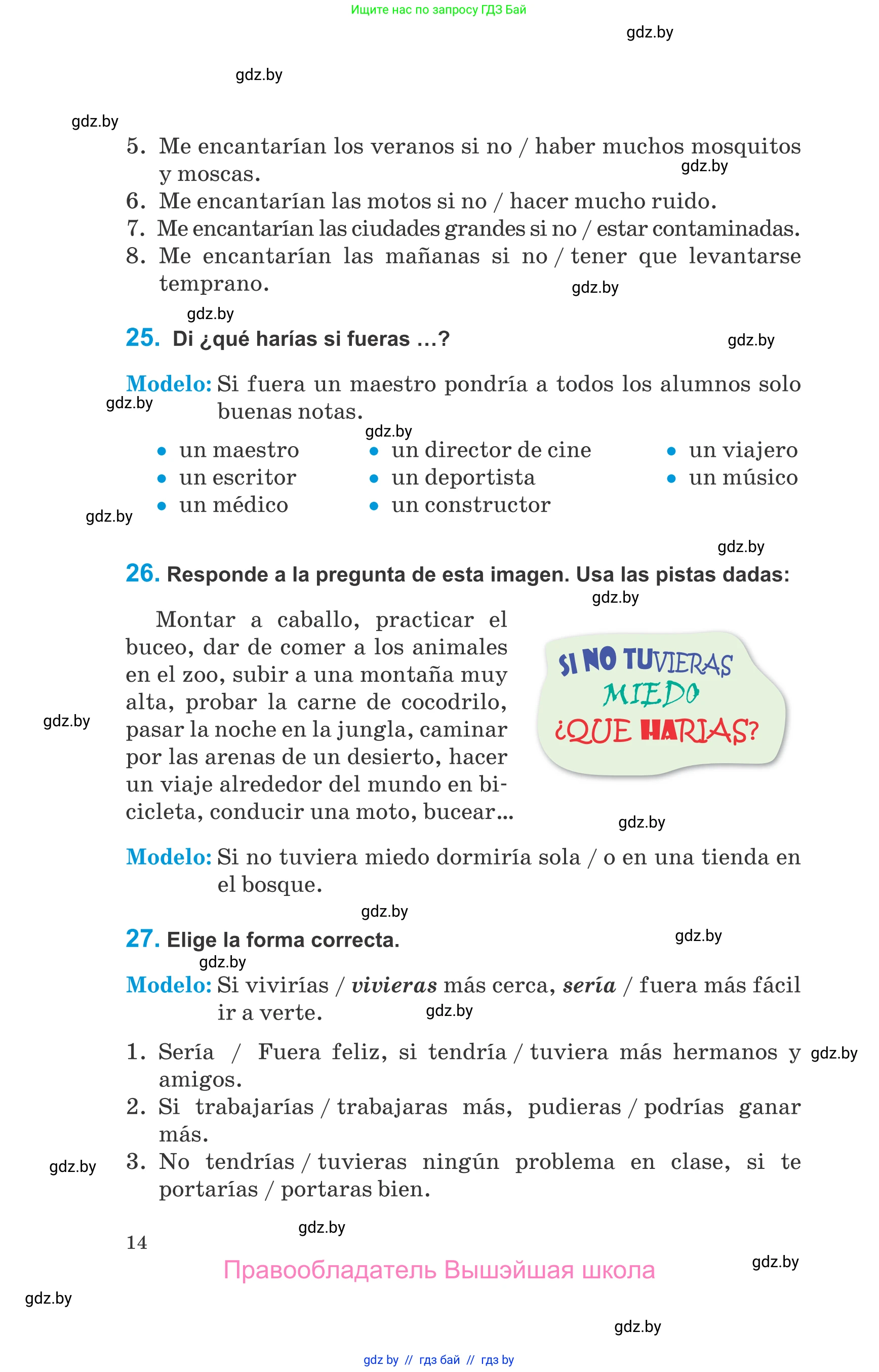 Испанский язык, 10 класс Учебник, авторы: Гриневич Елена Карловна, Янукенас Ольга Викторовна, издательство Вышэйшая школа, Минск, 2019, оранжевого цвета, страница 14