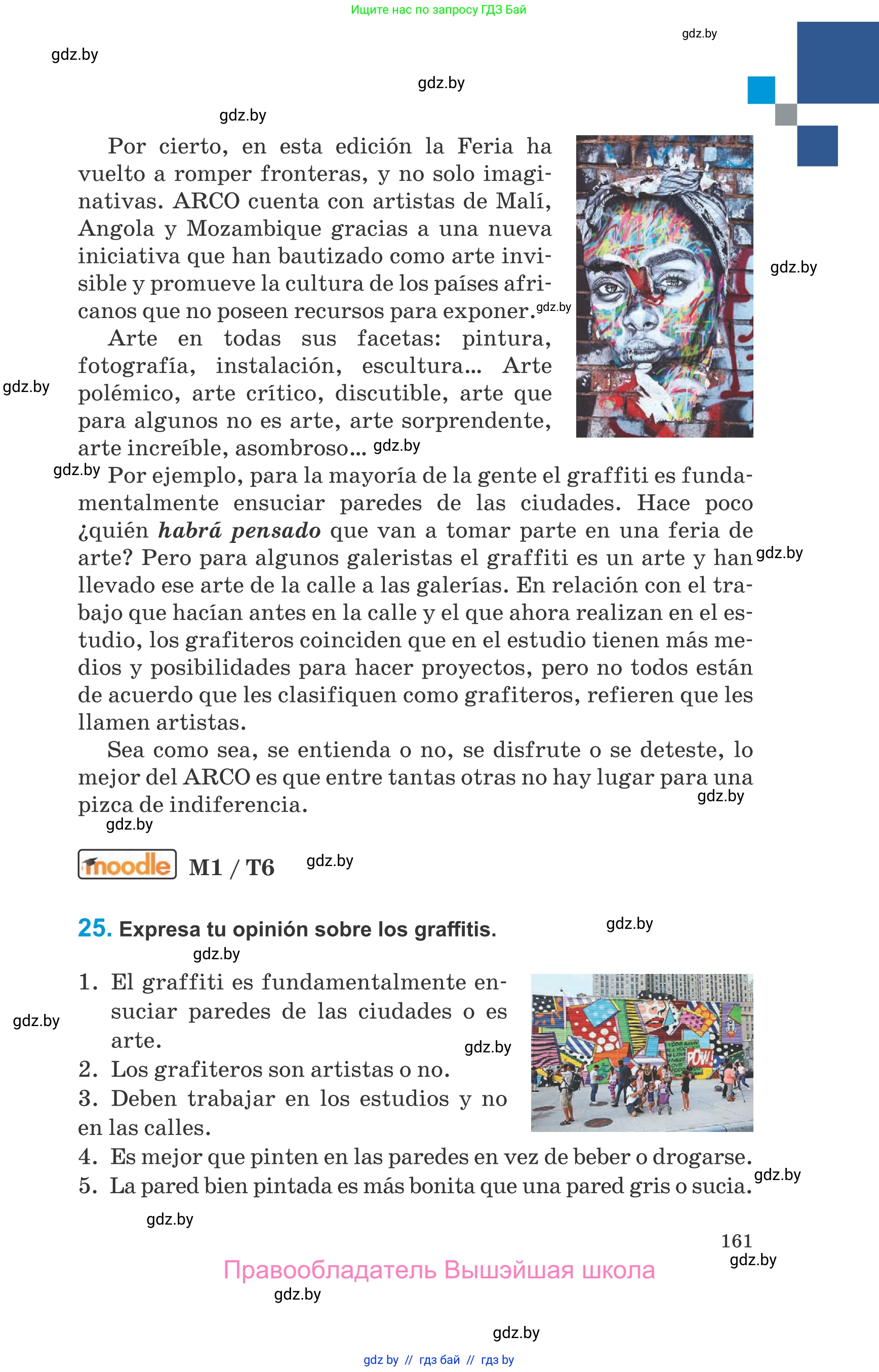 Испанский язык, 10 класс Учебник, авторы: Гриневич Елена Карловна, Янукенас Ольга Викторовна, издательство Вышэйшая школа, Минск, 2019, оранжевого цвета, страница 161